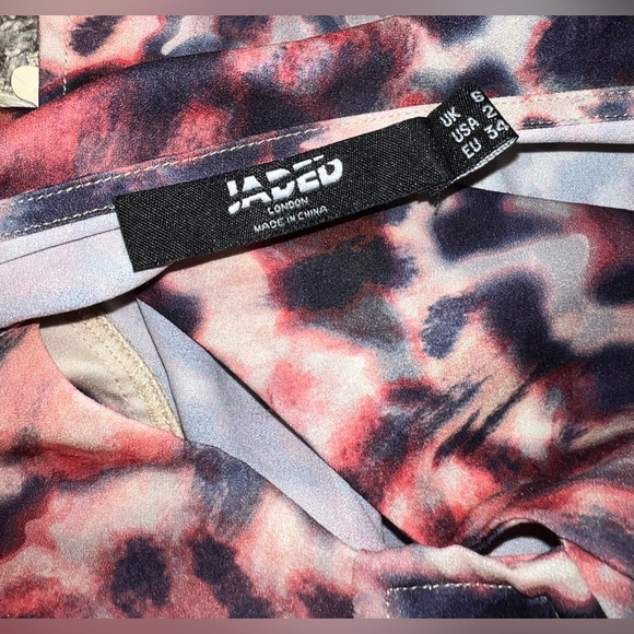 Jaded London Tie Dye Print One Shoulder Ruched Side Mini Dress Size 2 - Picture 12 of 13